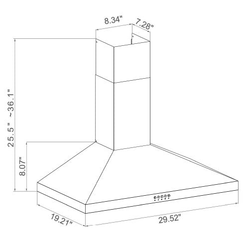 Prior Creek Bradford 30" Range Hood Prior Creek