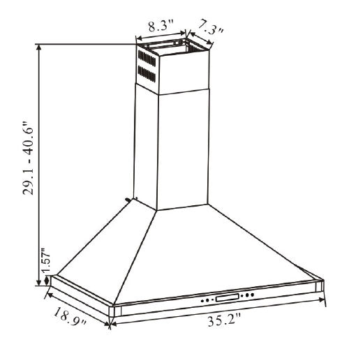 Prior Creek Buckingham 36" Range Hood Prior Creek