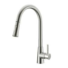 Prior Creek Beverly Single Handle Pull-down Kitchen Faucet in Satin Nickel Kitchen Faucet Jiangmen Luxury Houseware Company Limited