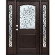 1/2 Lite Iron Fiberglass Door Collection Exterior Doors JIANGXI FANGDA TECH CO.,LTD 36 x 80 Dark Walnut Single with 2 Sidelites / Right Hand Inswing