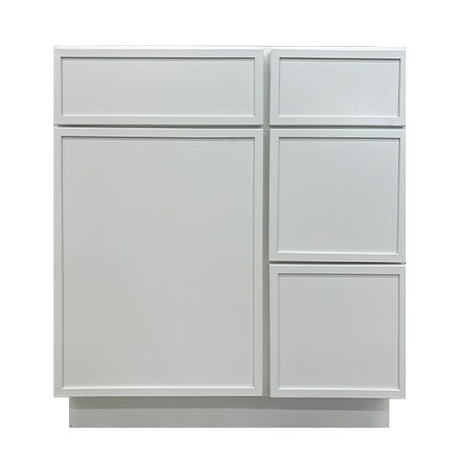 Prior Creek 30" Edgeline Shaker Right Drawer Vanity in White Prior Creek
