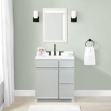 Prior Creek 30" Edgeline Shaker Right Drawer Vanity in White