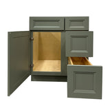 Prior Creek 30" Oxford Shaker Right Drawer Vanity in Sage