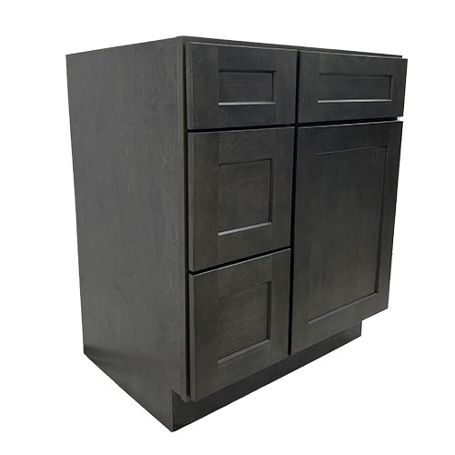 Prior Creek 30" Shaker Left Drawer Vanity in Cinder Prior Creek
