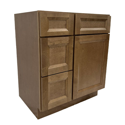 Prior Creek 30" Shaker Left Drawer Vanity in Toffee