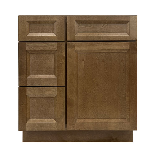Prior Creek 30" Shaker Left Drawer Vanity in Toffee
