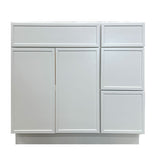 Prior Creek 36" Edgeline Shaker Right Drawer Vanity in White