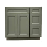 Prior Creek 36" Oxford Shaker Right Drawer Vanity in Sage