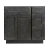 Prior Creek 36" Shaker Right Drawer Vanity in Cinder Prior Creek
