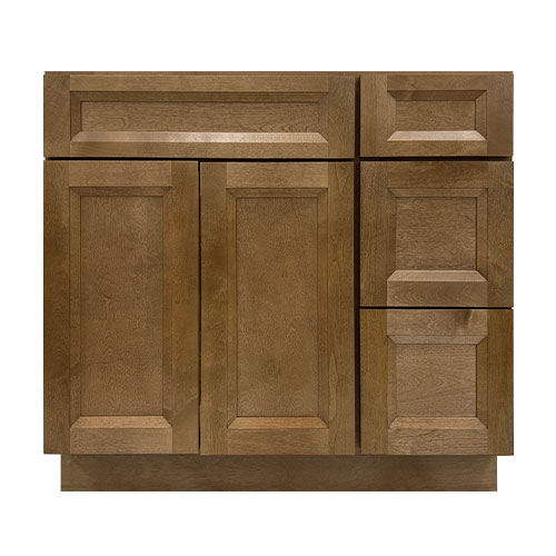 Prior Creek 36" Shaker Right Drawer Vanity in Toffee Prior Creek