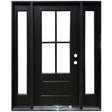 4 Lite SDL Fiberglass Door Collection Exterior Doors JIANGXI FANGDA TECH CO.,LTD 36 x 80 Black Single with 2 Sidelites / Right Hand Inswing
