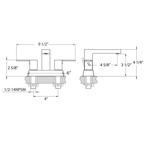 Huntington Brass Razo 4″ Spread Faucet