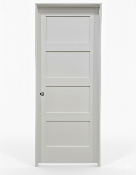 4 Panel Shaker Single Pre-Hung Door Interior Doors PT Timber Ltd