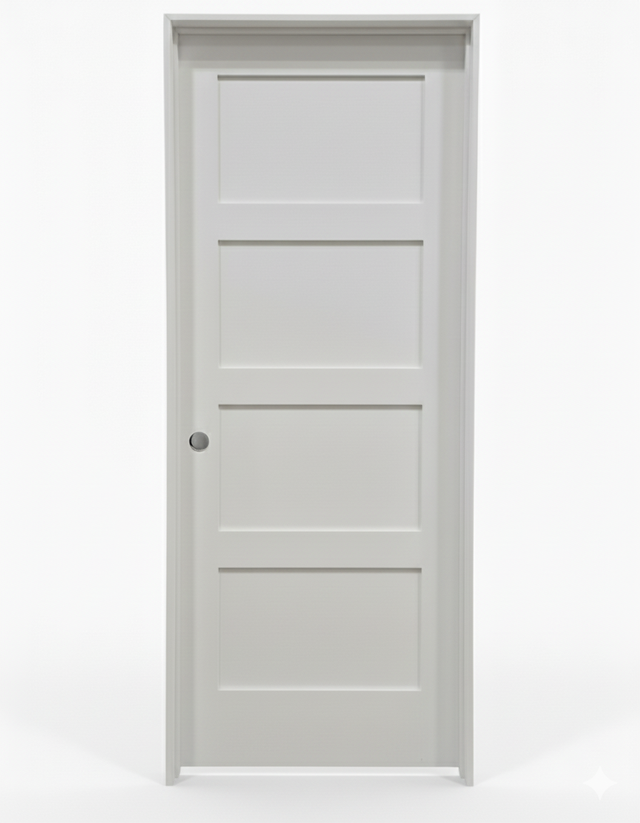 4 Panel Shaker Single Pre-Hung Door Interior Doors PT Timber Ltd