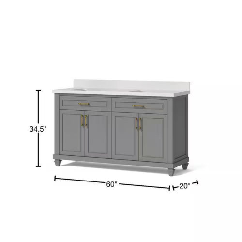 Grovehurst 60″ Vanity in Antique Grey