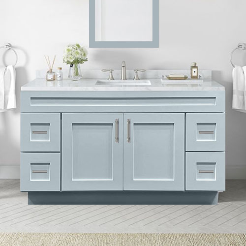 Prior Creek Kinzie 60" Shaker Vanity 60" Vanity KitchenCrest Cabinets Iceberg Grey