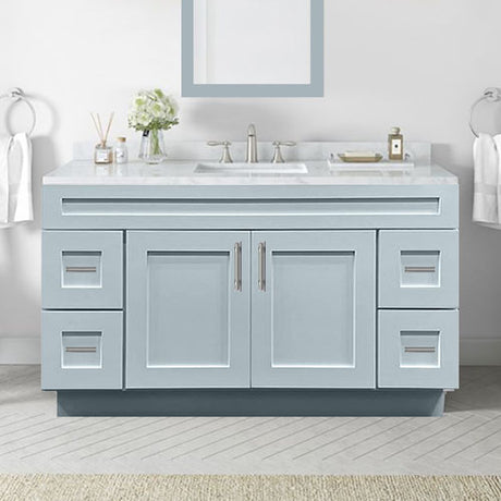 Prior Creek Kinzie 60" Shaker Vanity 60" Vanity KitchenCrest Cabinets Iceberg Grey