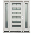 6 Lite Horizontal Fiberglass Door Collection Exterior Doors JIANGXI FANGDA TECH CO.,LTD 36 x 80 White Single with 2 Sidelites / Left Hand Inswing