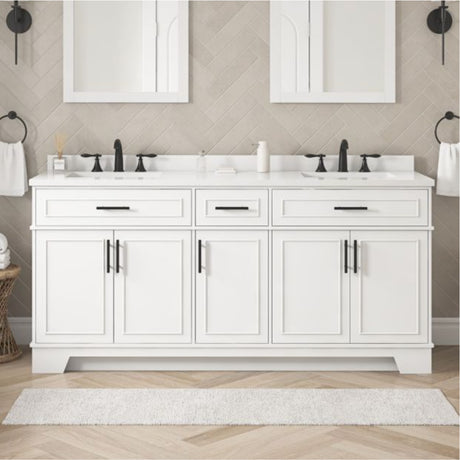 Emery 72" Vanity in White 72" Vanity Seaboard International Forest Products, LLC