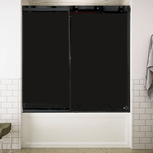 Prior Creek 60" x 58" Matte Black Glass Tub Shower Door