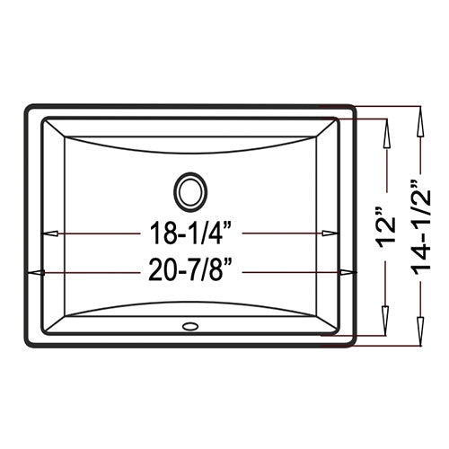 White Square Undermount Bowl