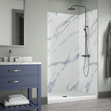 Craft + Main Jetcoat 5-Piece Easy-up Adhesive Alcove Shower Surround in White Subway Mosaic