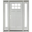 Craftsman 6 Lite Fiberglass Door Collection Exterior Doors JIANGXI FANGDA TECH CO.,LTD 36 x 80 Unfinished Single with 2 Sidelites / Right Hand Inswing