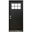 Craftsman 6 Lite Fiberglass Door Collection Exterior Doors JIANGXI FANGDA TECH CO.,LTD 36 x 80 Black Single Pre-Hung / Right Hand Inswing