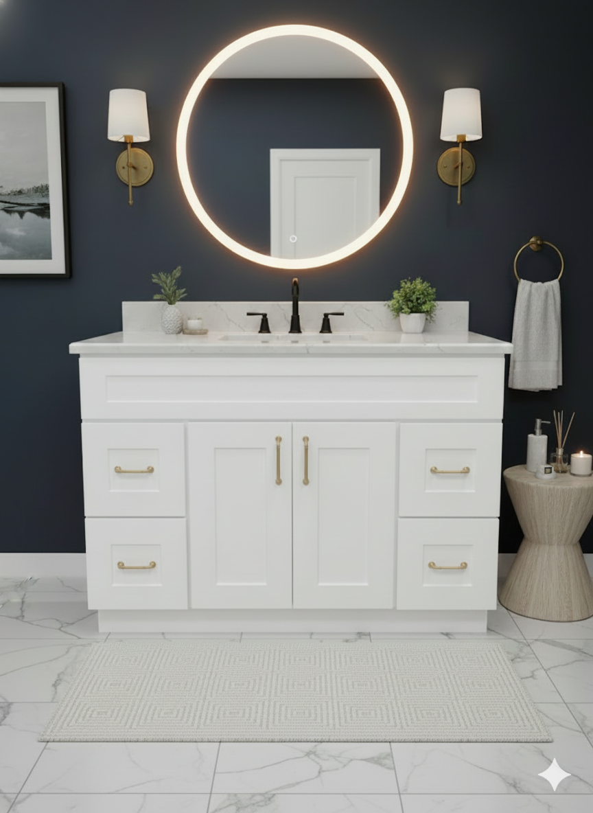 Prior Creek Jackson 48" Shaker Vanity 48" Vanity JP Mathis LLC White