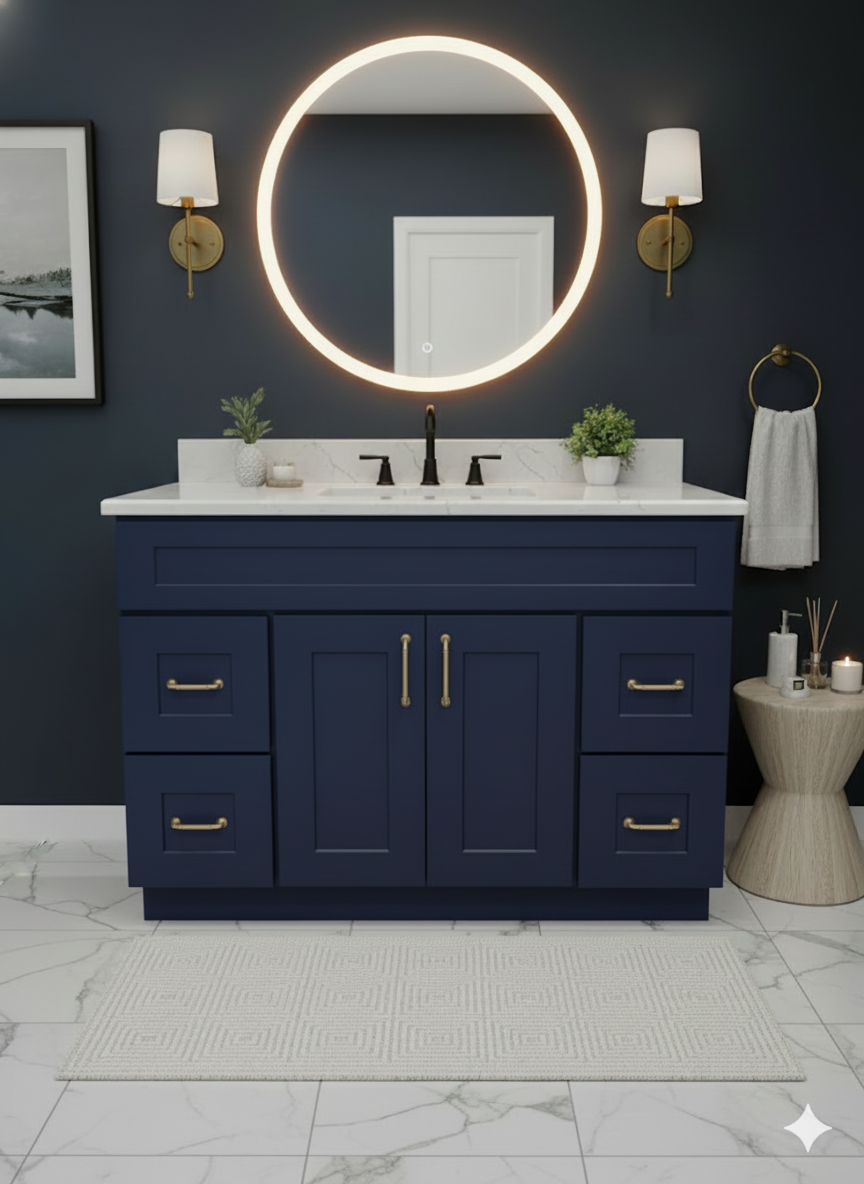 Prior Creek Jackson 48" Shaker Vanity 48" Vanity JP Mathis LLC Naval Blue