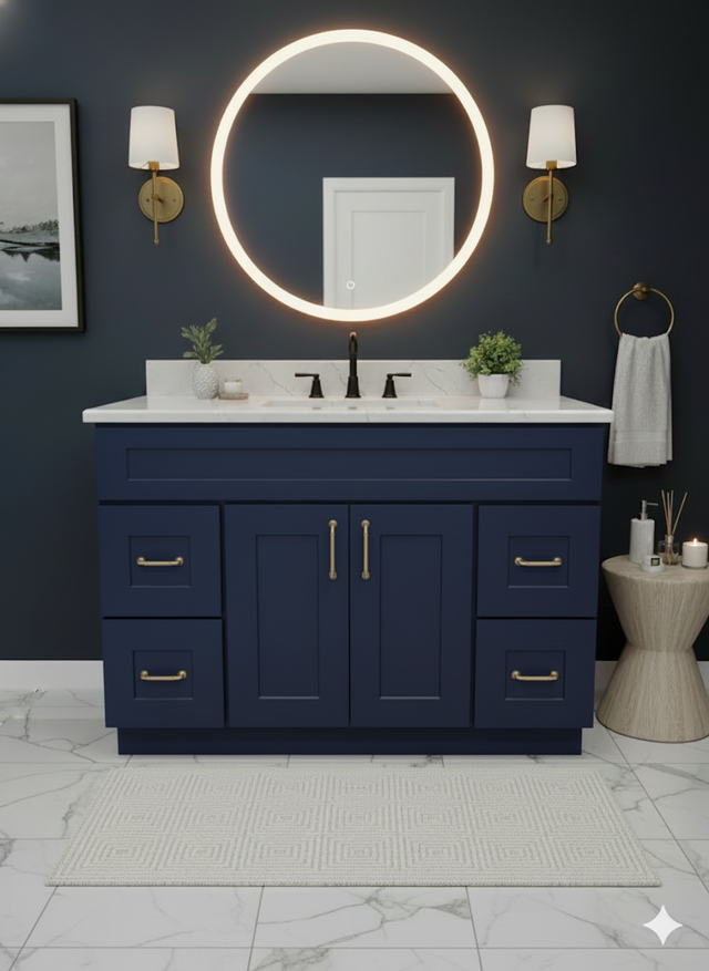 Prior Creek Jackson 48" Shaker Vanity 48" Vanity JP Mathis LLC Naval Blue