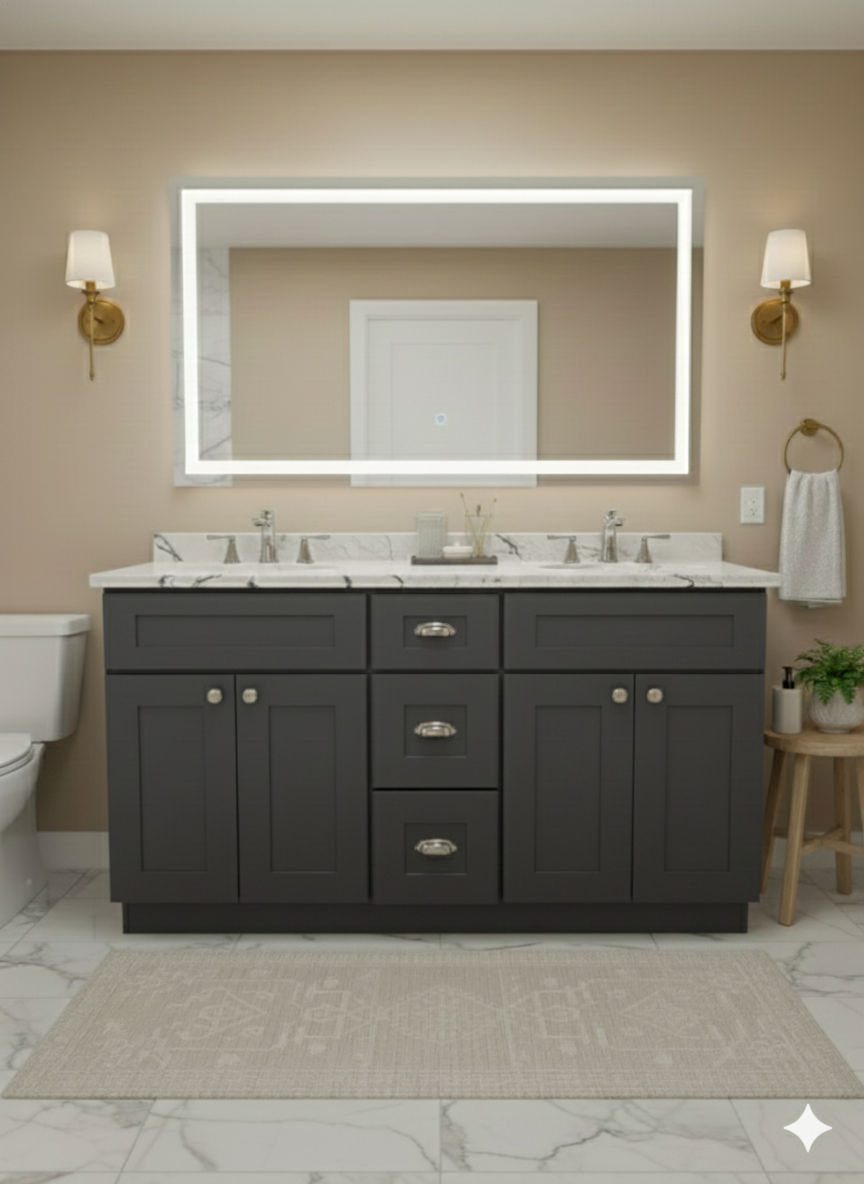 Prior Creek Jackson 60" Shaker Vanity 60" Vanity JP Mathis LLC Iron Grey