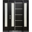 Narrow 1 Lite With Grooves Fiberglass Door Collection Exterior Doors JIANGXI FANGDA TECH CO.,LTD 36 x 80 Black Single with 2 Sidelites / Right Hand Inswing
