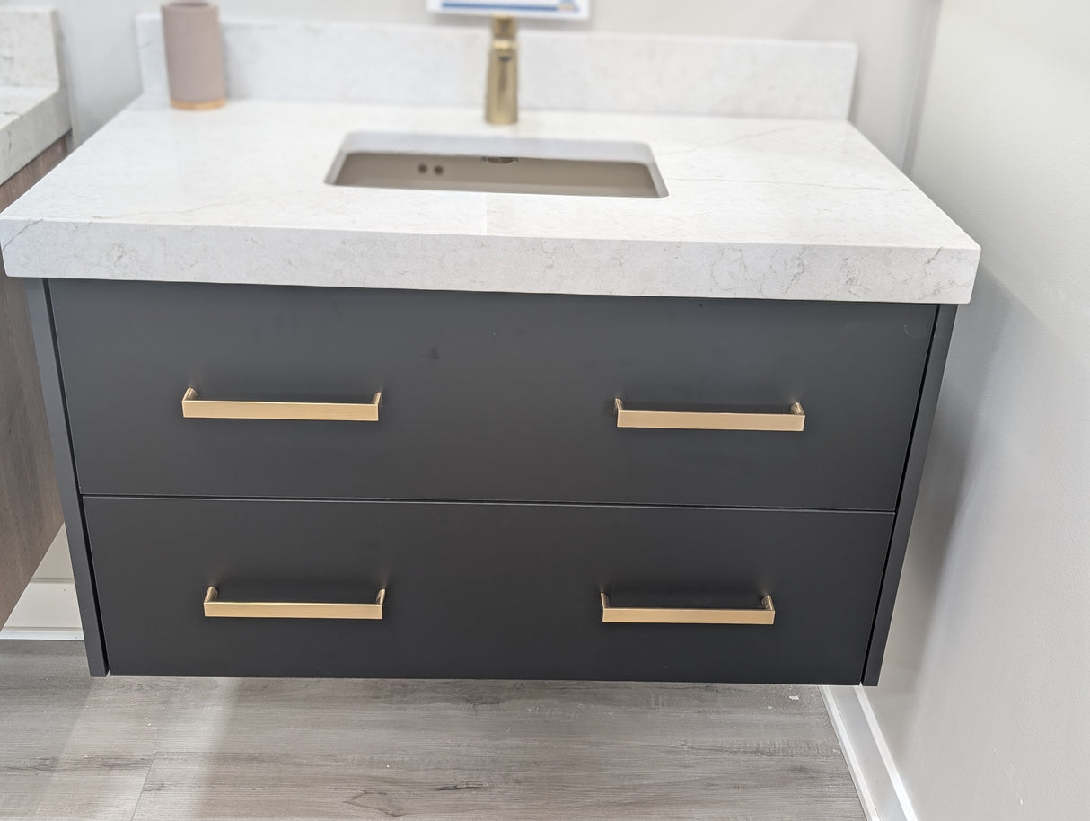 Prior Creek Matte Black Hanging Vanity