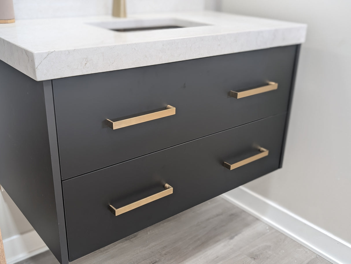 Prior Creek Matte Black Hanging Vanity