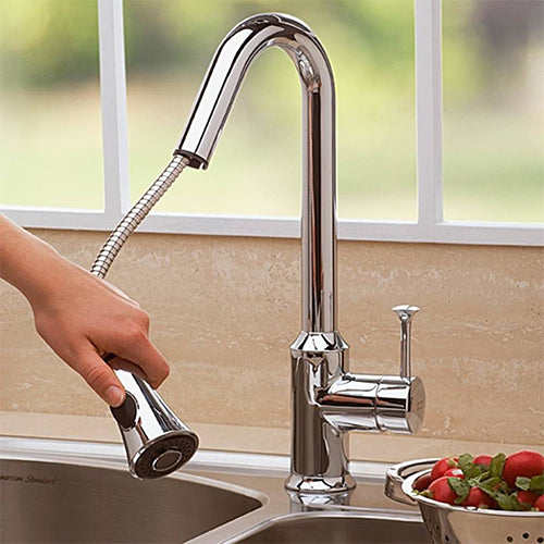 American Standard Pekoe Pull-down Kitchen Faucet in Brushed Nickel 4332300F15.075