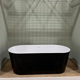 Prior Creek 67″ Large Oval Acrylic Freestanding Bathtub in Black