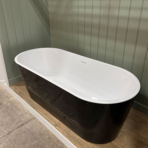 Prior Creek 67″ Large Oval Acrylic Freestanding Bathtub in Black