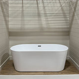 Prior Creek 67″ Large Oval Acrylic Freestanding Bathtub in White