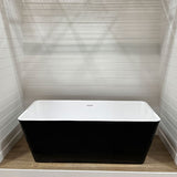Prior Creek 67″ Large Rectangular Acrylic Freestanding Bathtub in Black