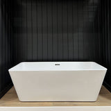 Prior Creek 67" Large Rectangular Acrylic Freestanding Bathtub in White