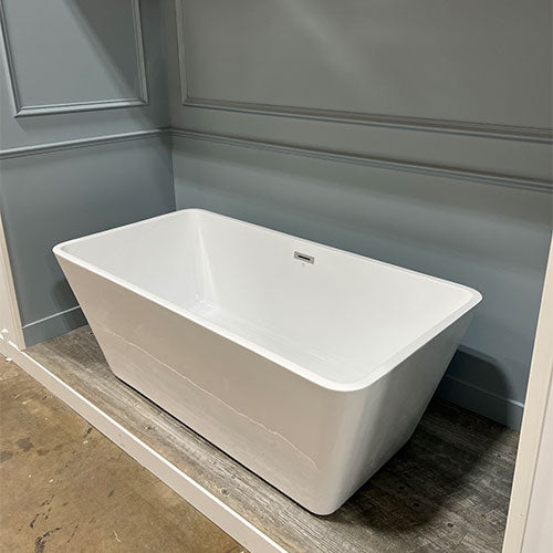 Prior Creek 59″ Small Rectangular Acrylic Freestanding Bathtub in White