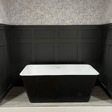 Prior Creek 59″ Small Rectangular Acrylic Freestanding Bathtub in Black