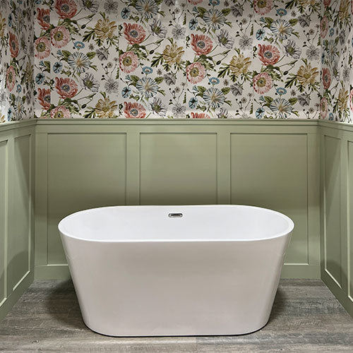 Prior Creek 59″ Small Oval Acrylic Freestanding Bathtub in White