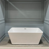 Prior Creek 59″ Small Rectangular Acrylic Freestanding Bathtub in White