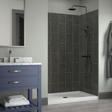 Craft + Main Jetcoat 5-Piece Easy-up Adhesive Alcove Shower Surround in White Subway Mosaic