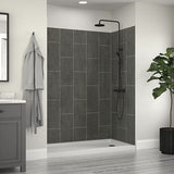 Craft + Main Jetcoat 60″ 5-Piece Easy-up Adhesive Alcove Shower Surround in Grey Subway Mosaic