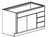 Vanity With Drawers on One Side 42" Builder Supply Outlet 3 Drawer RH