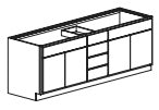 66" Vanity With Drawers in the Middle Builder Supply Outlet 4 Middle Drawers