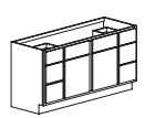 60" Vanity With Drawers on Both Sides Builder Supply Outlet 6 Drawers Single Bowl
